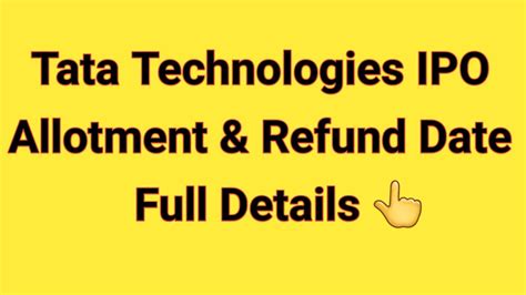 tata technologies ipo allotment date and time